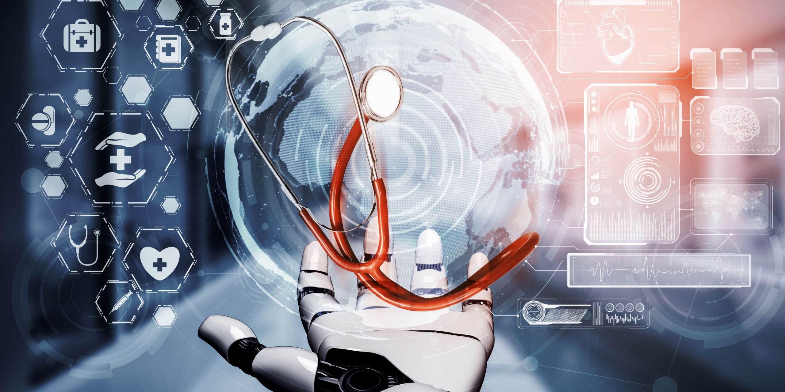 3D rendering medical artificial intelligence robot